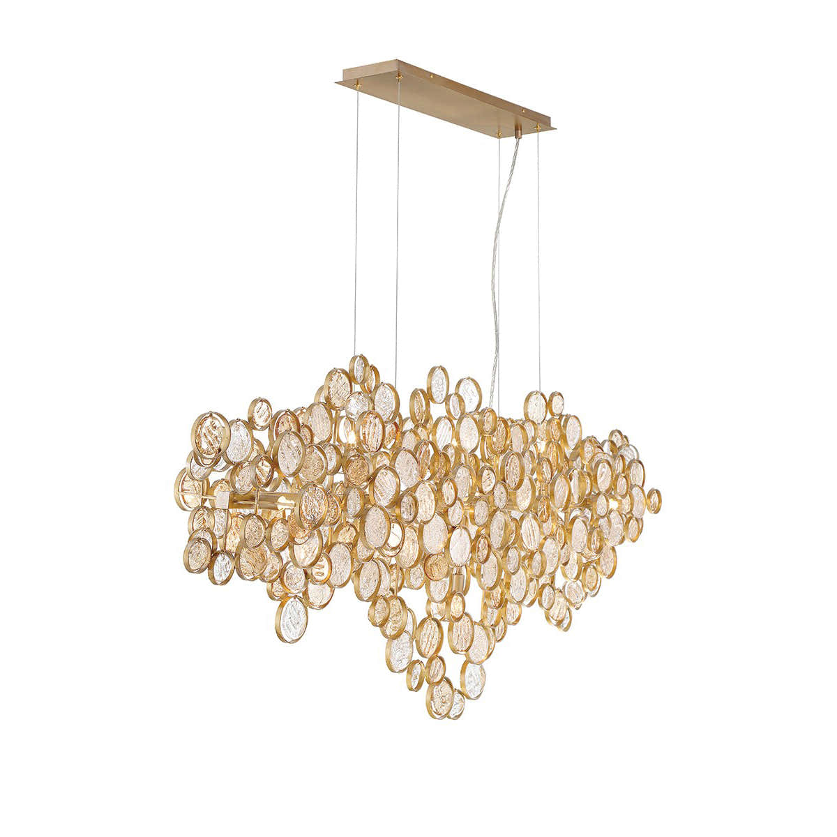 Trento Clustered Glass Linear Chandelier 55"