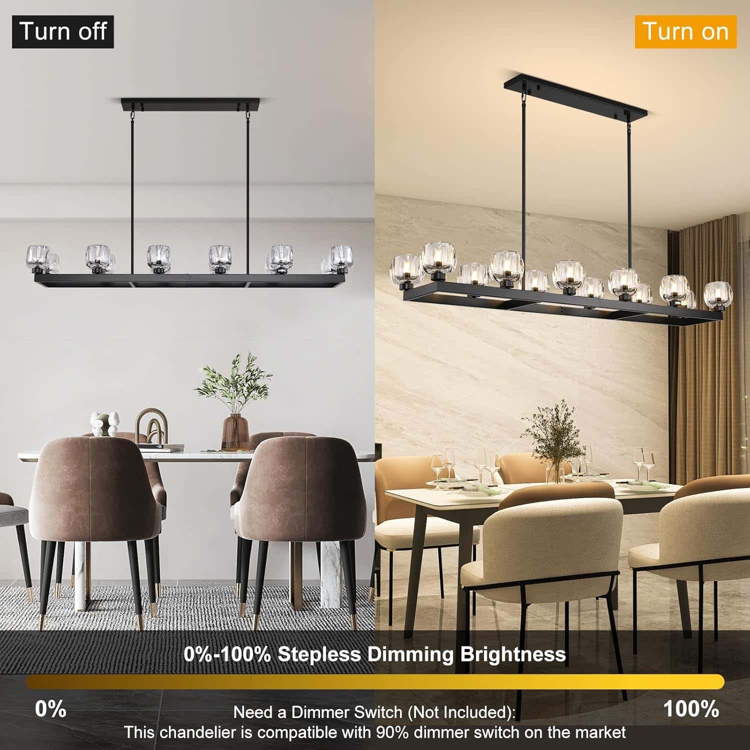Modern Crystal Rectangle Wagon Wheel Chandeliers