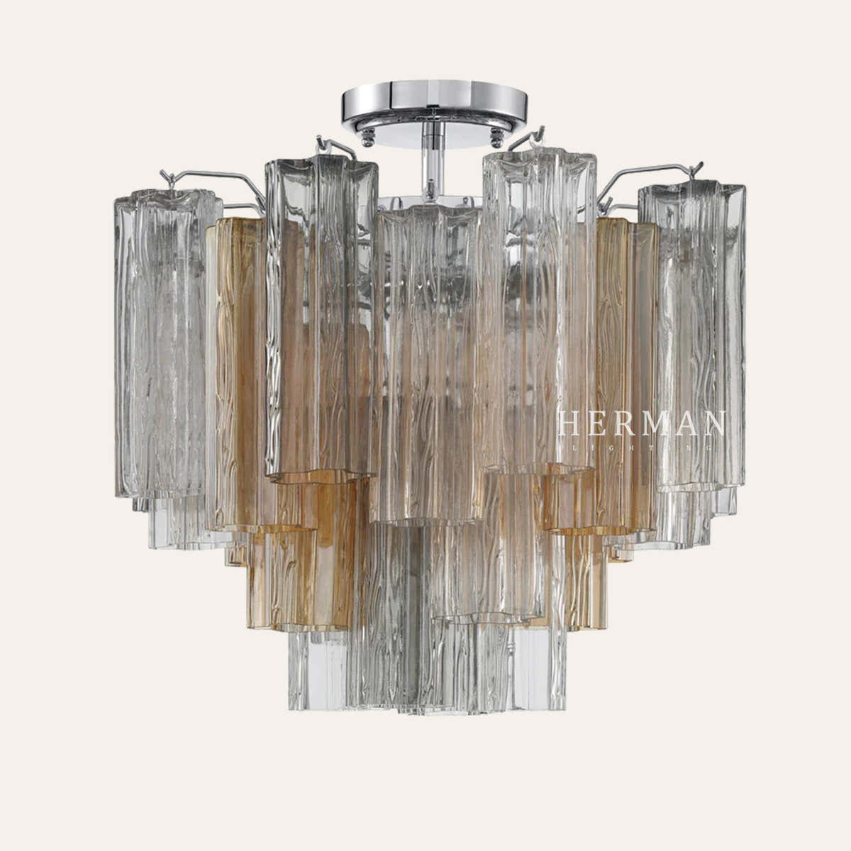 Addis Murano Glass Semi-Flush Ceiling Mount 17''W