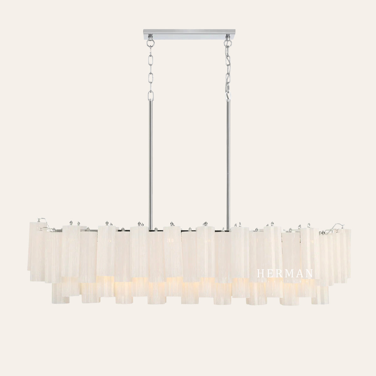 Addis Murano Glass Linear Chandelier 51"