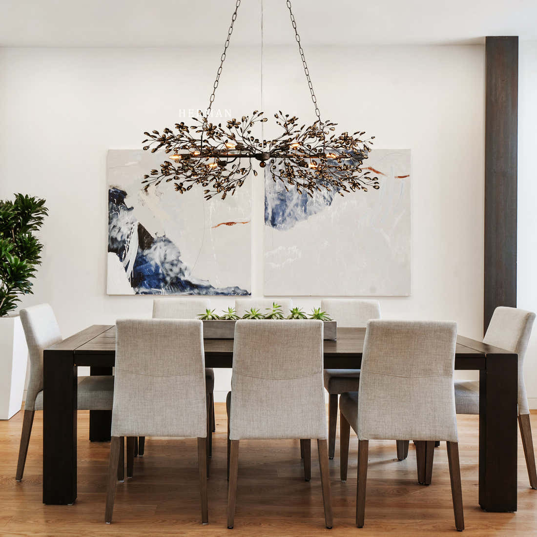 Fiore Colored Linear Chandelier 43" 51" 68"
