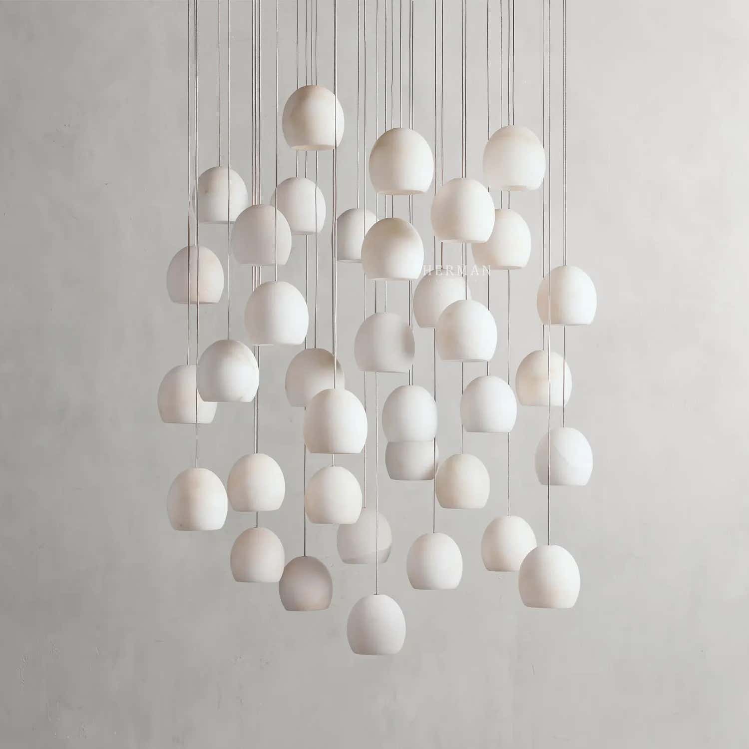 Arica Alabaster Round Chandelier