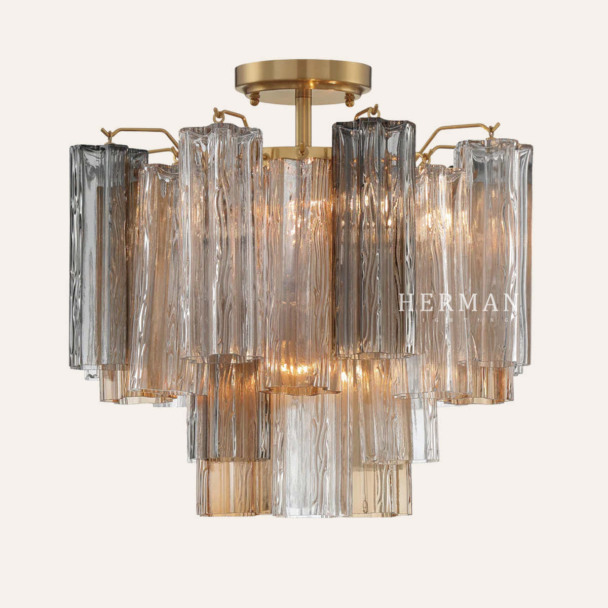 Addis Murano Glass Semi-Flush Ceiling Mount 17''W