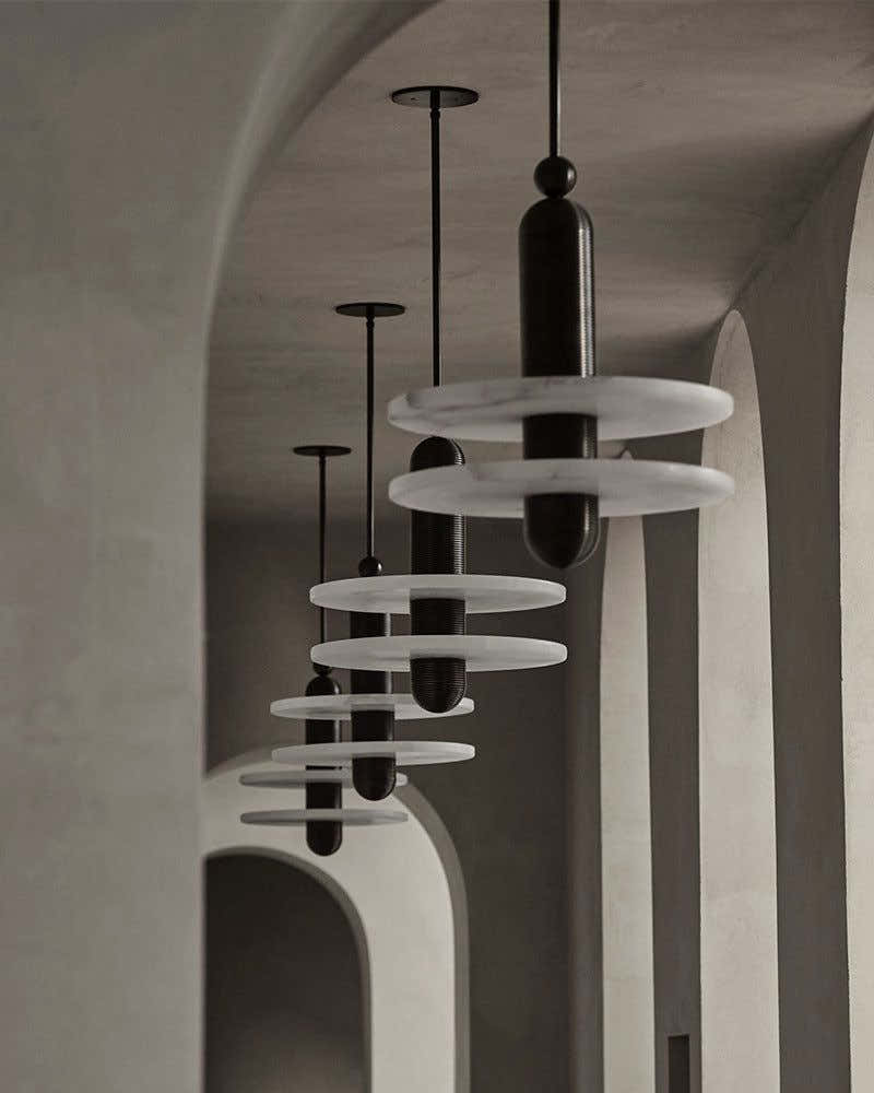Alabaster Modern Marble Ring Pendant Light