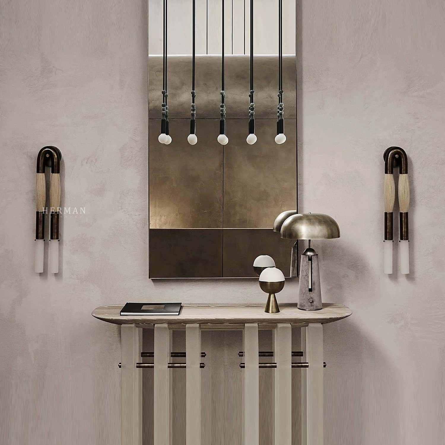 Double Head Antonia Horsehair Sconce