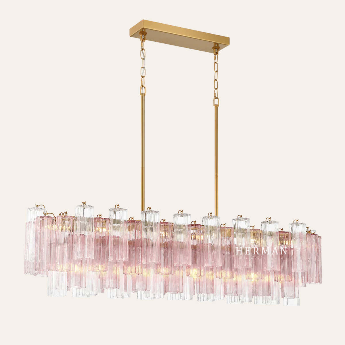 Addis Murano Glass Linear Chandelier 51"