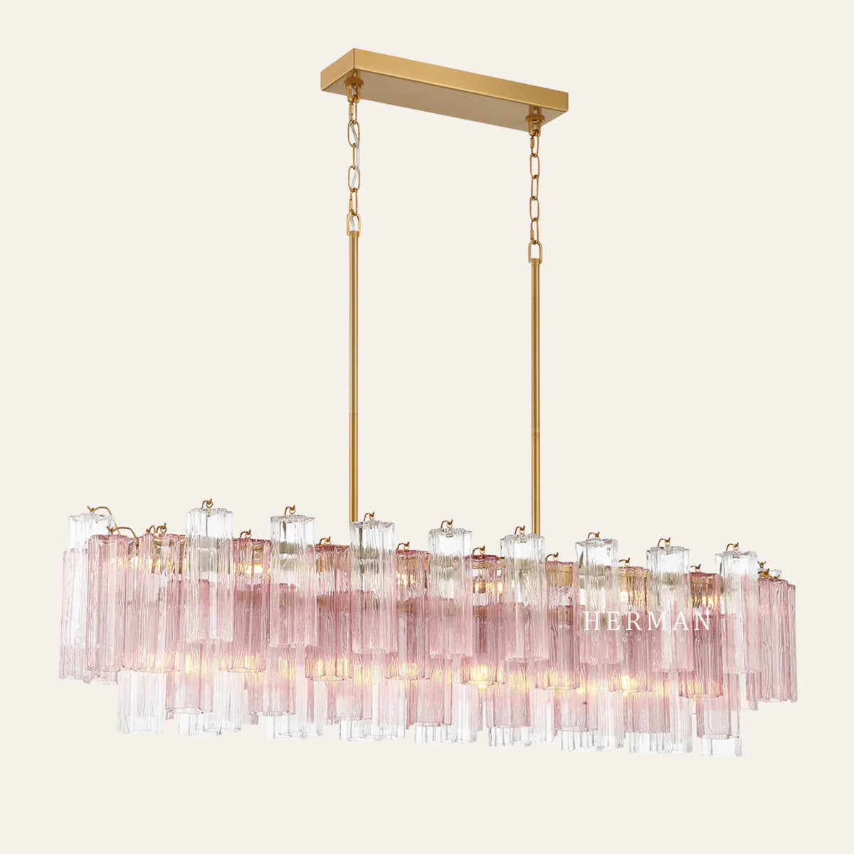 Addis Murano Glass Linear Chandelier 51"