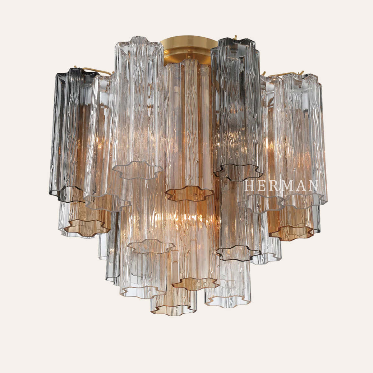 Addis Murano Glass Semi-Flush Ceiling Mount 17''W