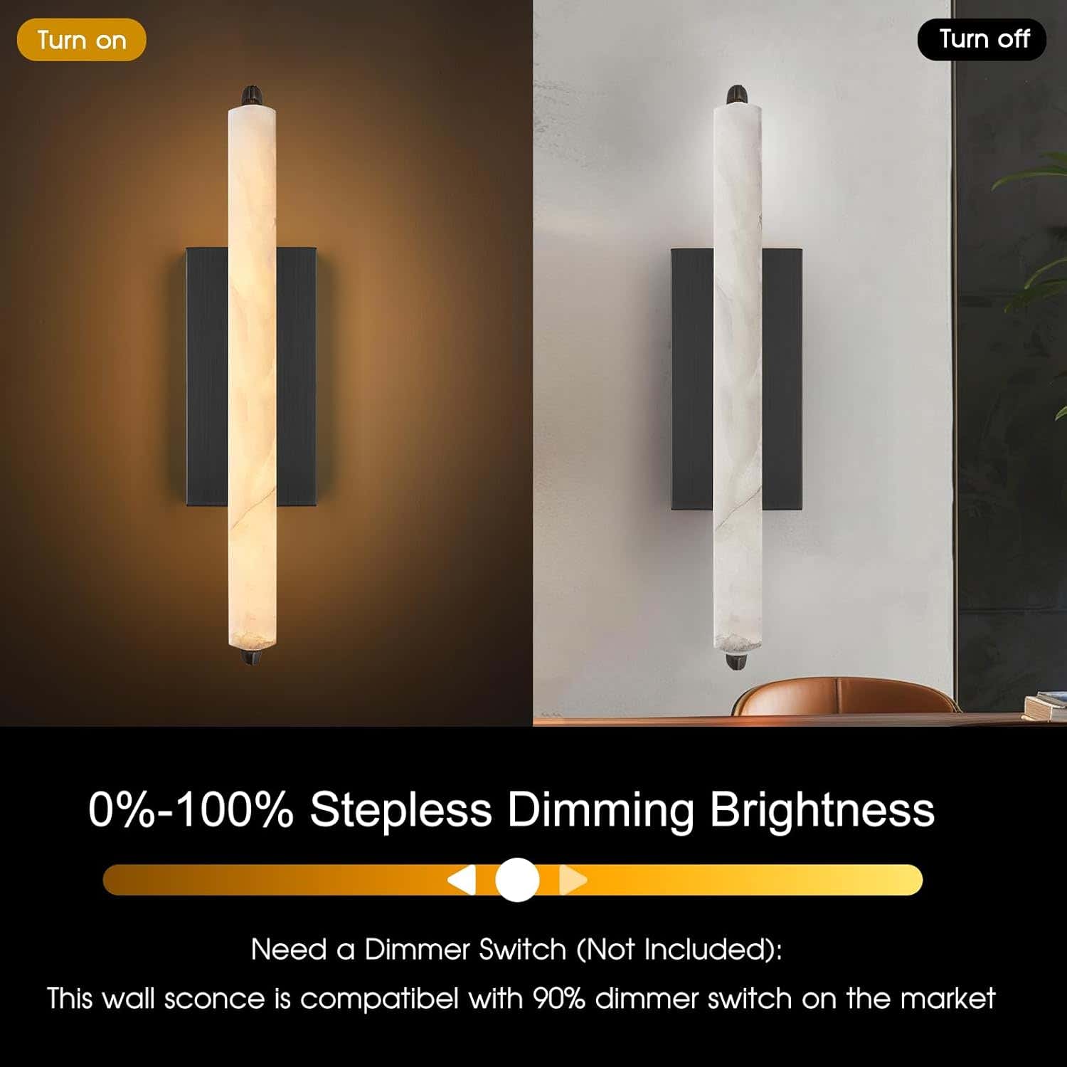 Elegant Alabaster Handcrafted Wall Sconce