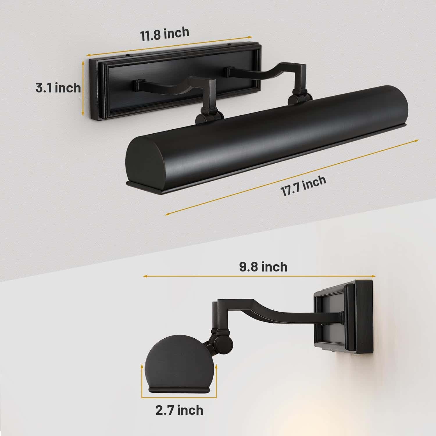 $800+ Purchase Gift | Black Picture Light 18"
