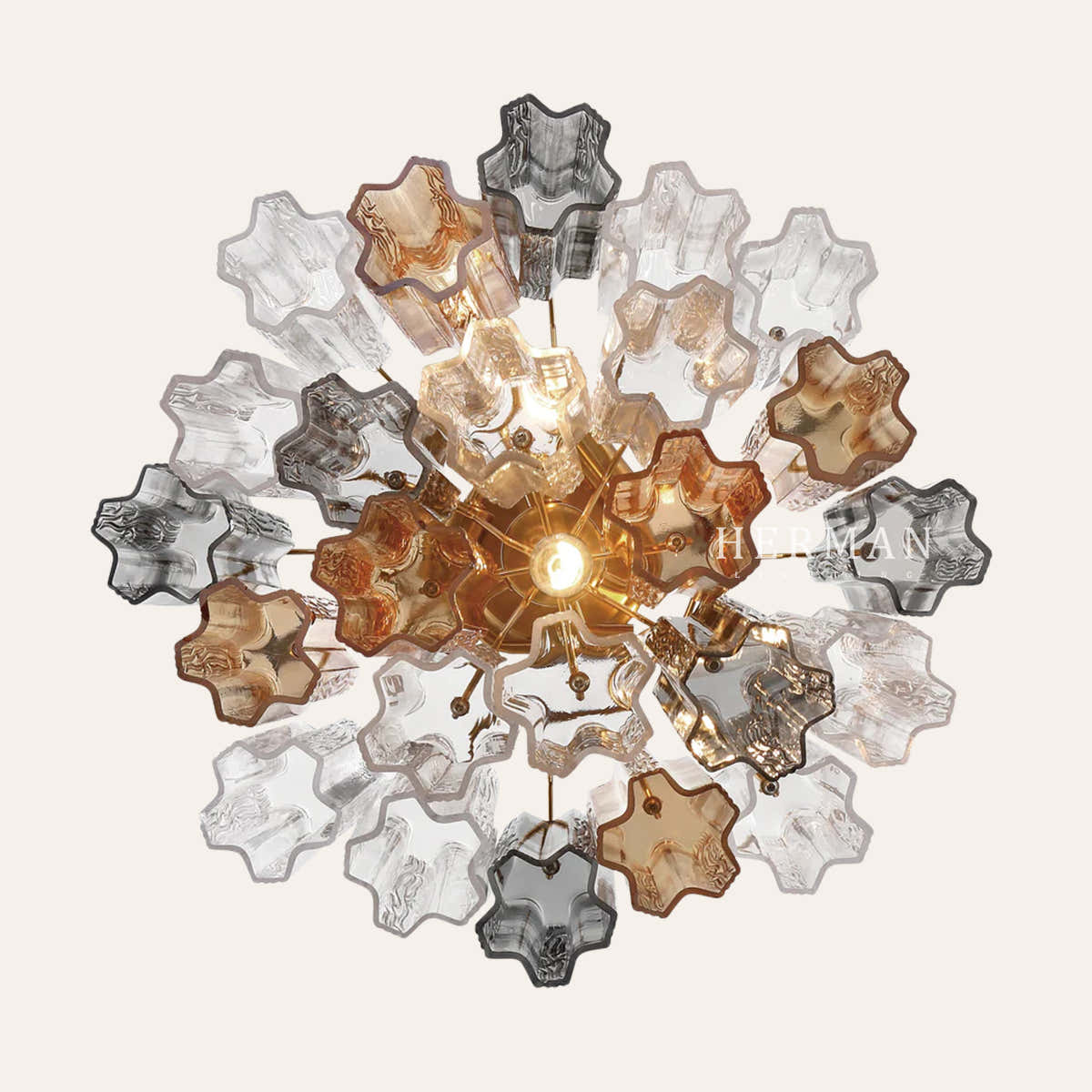 Addis Murano Glass Semi-Flush Ceiling Mount 17''W