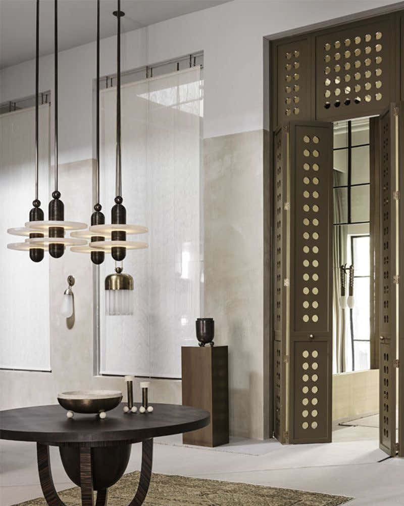 Alabaster Modern Marble Ring Pendant Light