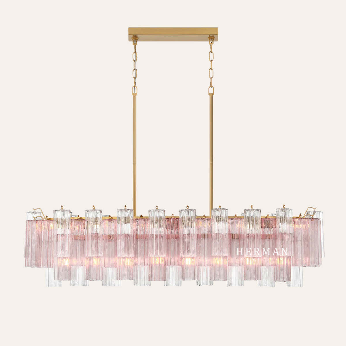 Addis Murano Glass Linear Chandelier 51"