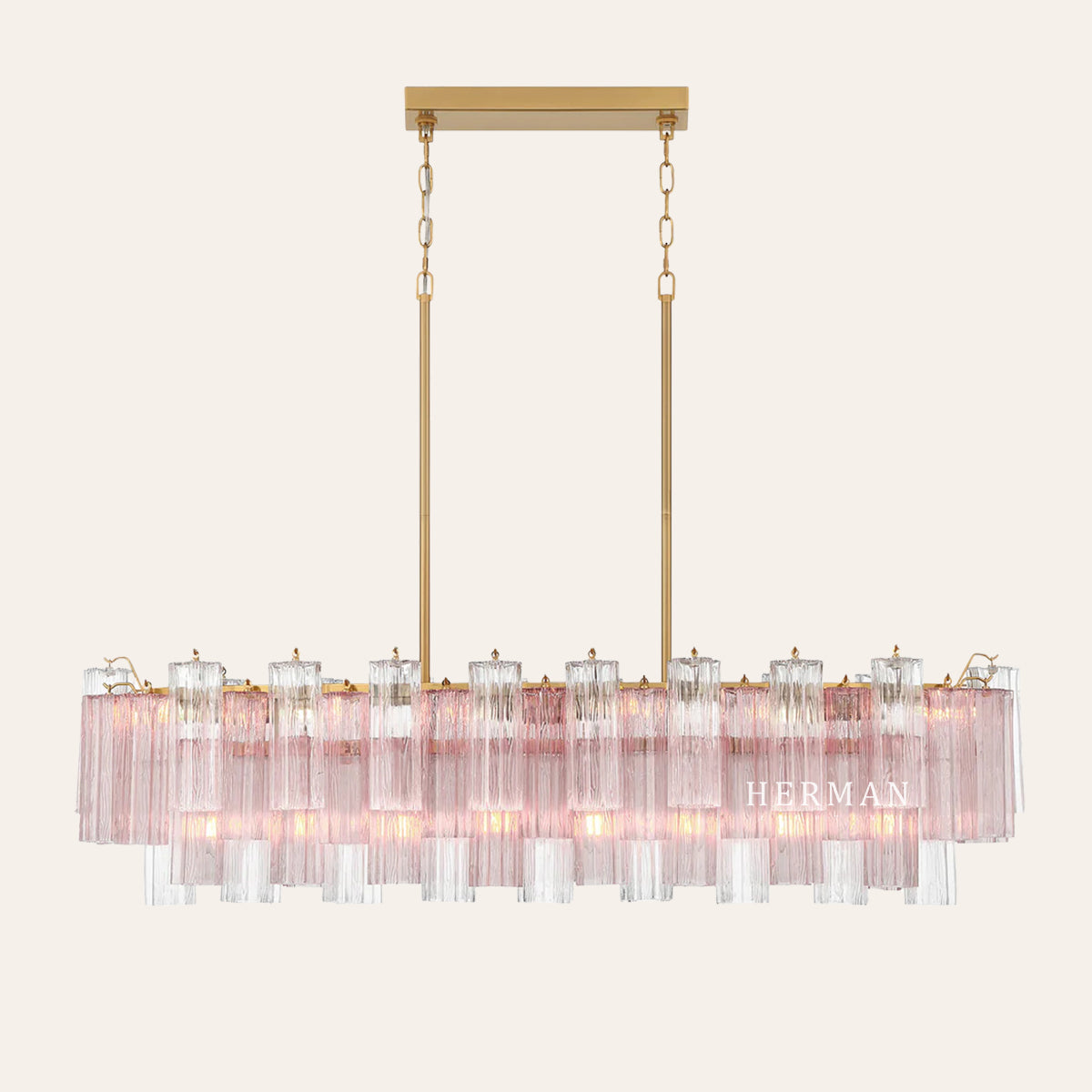 Addis Murano Glass Linear Chandelier 51"