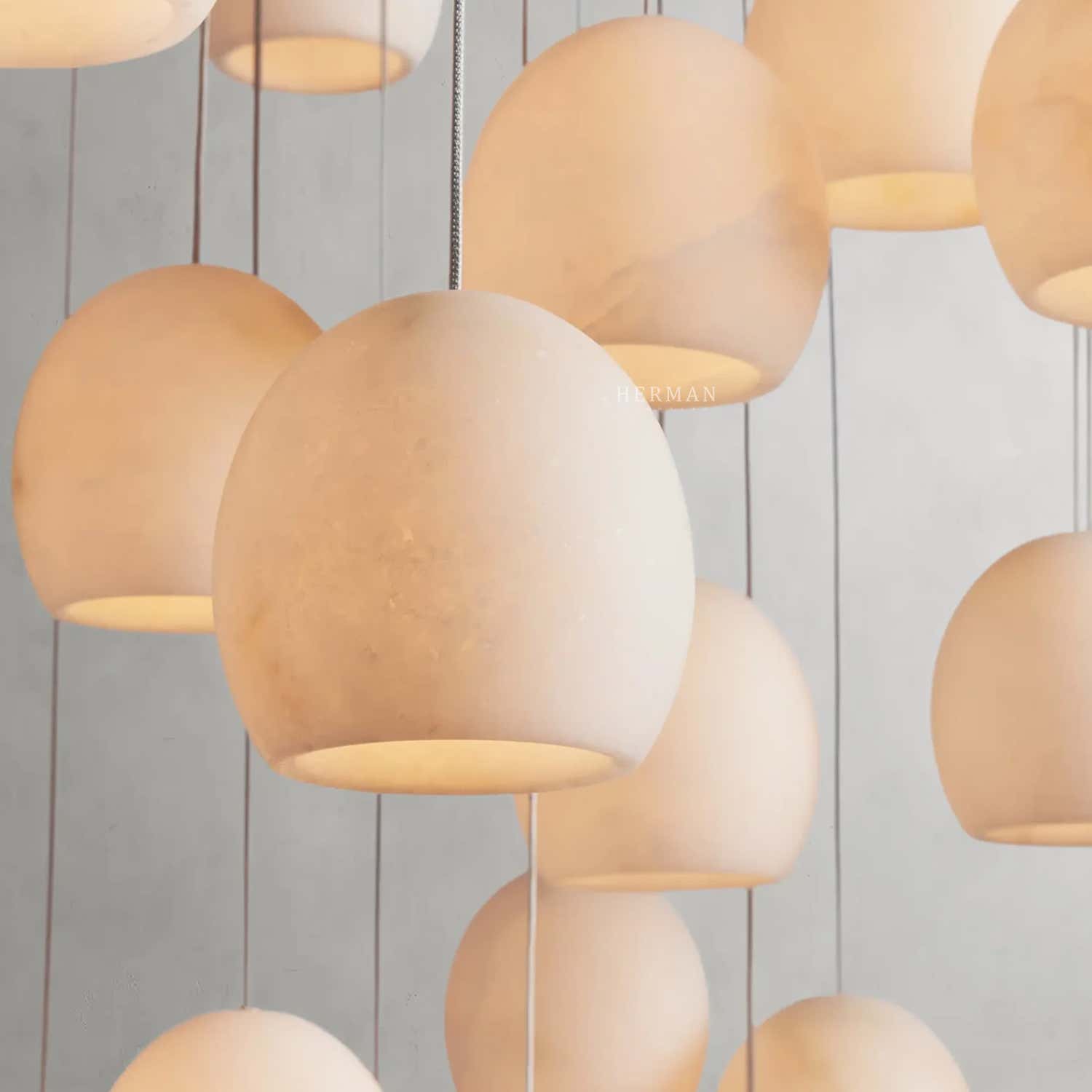 Arica Alabaster Round Chandelier