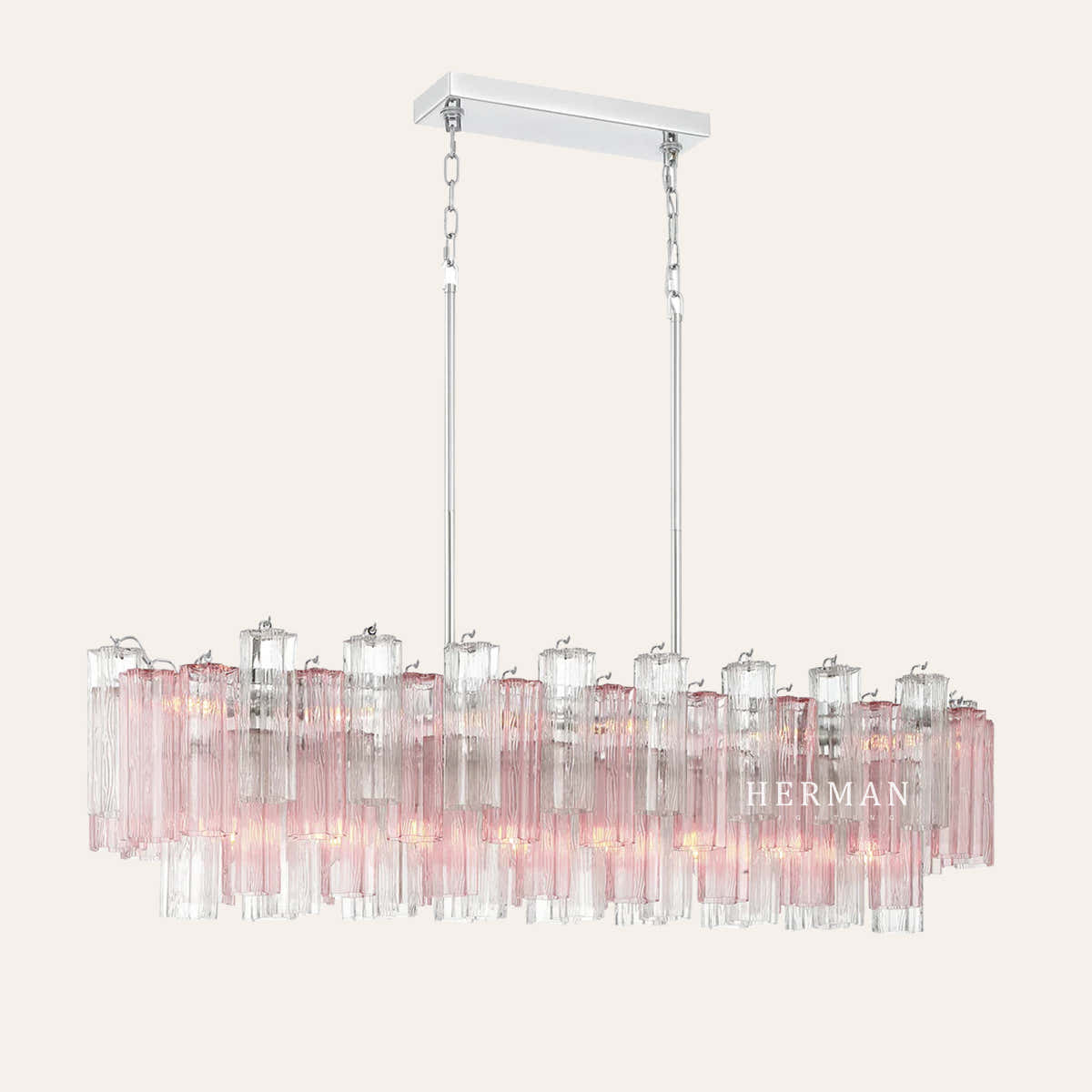 Addis Murano Glass Linear Chandelier 51"