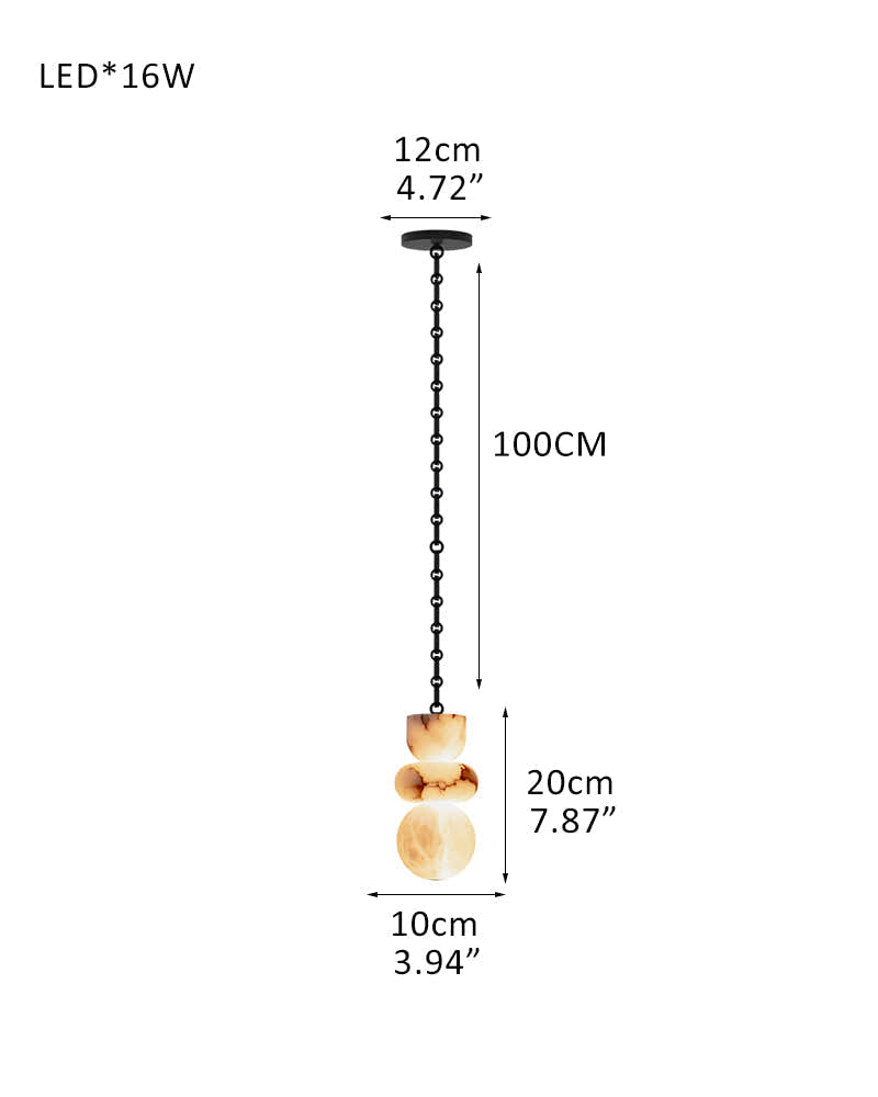 7 lights 6" Wide Multi Light LED Pendant Light Fixtures white alabaster indoor lighting