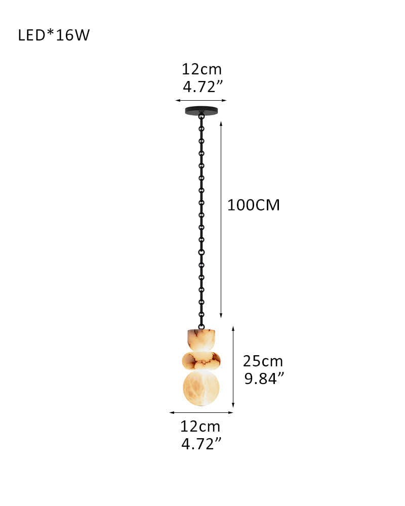 7 lights 6" Wide Multi Light LED Pendant Light Fixtures white alabaster indoor lighting