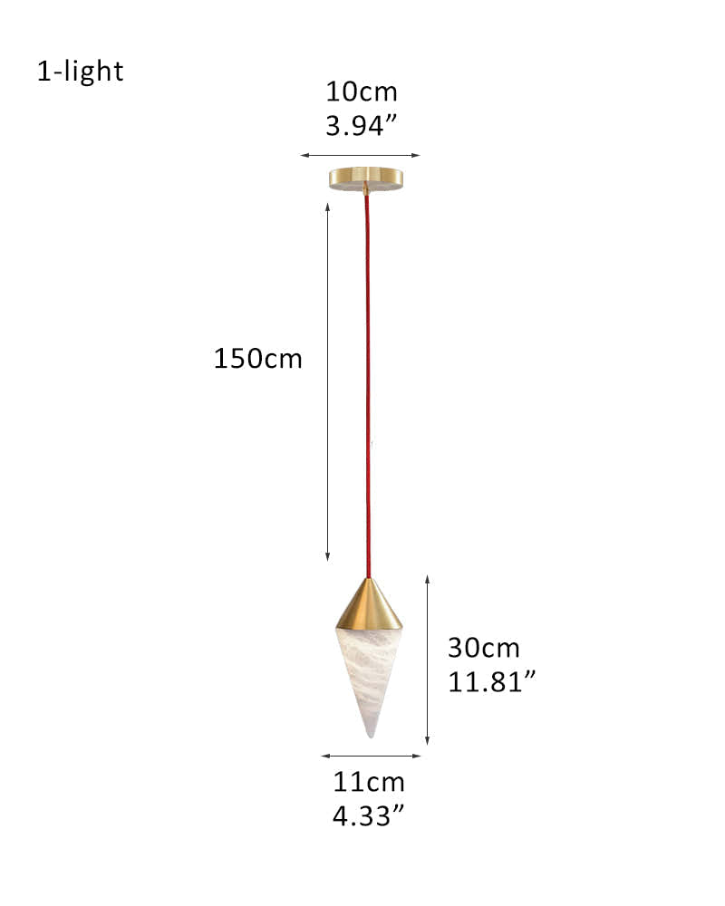 12 light Conical Cluster Minimalist Design Alabaster Pendant Light