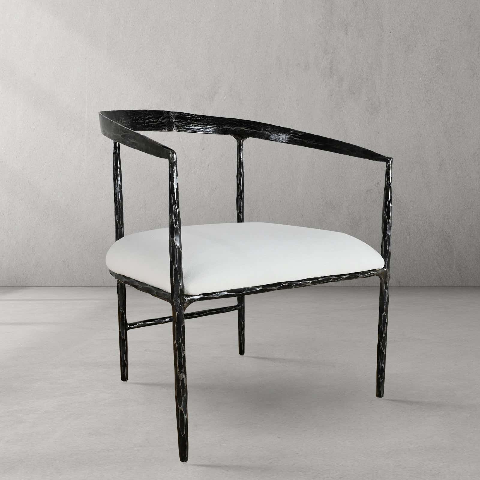 Hand-Forged Metal Curved Chair