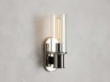 Harrlin Sconce in Clear Nickel
