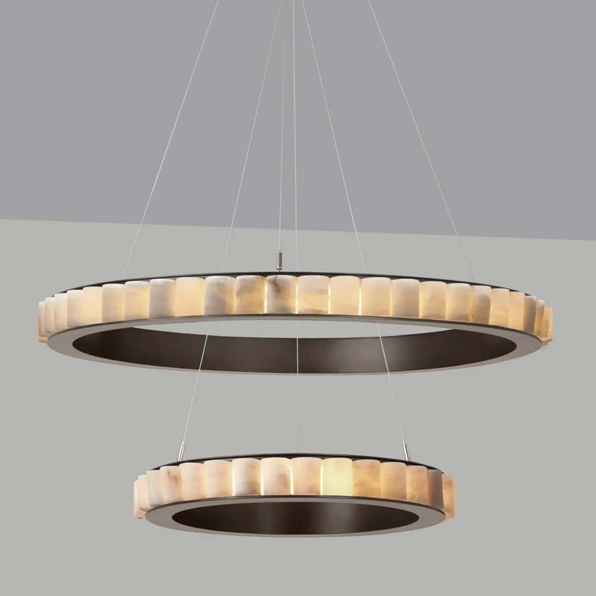 Avalon Alabaster 2 Layer Chandelier