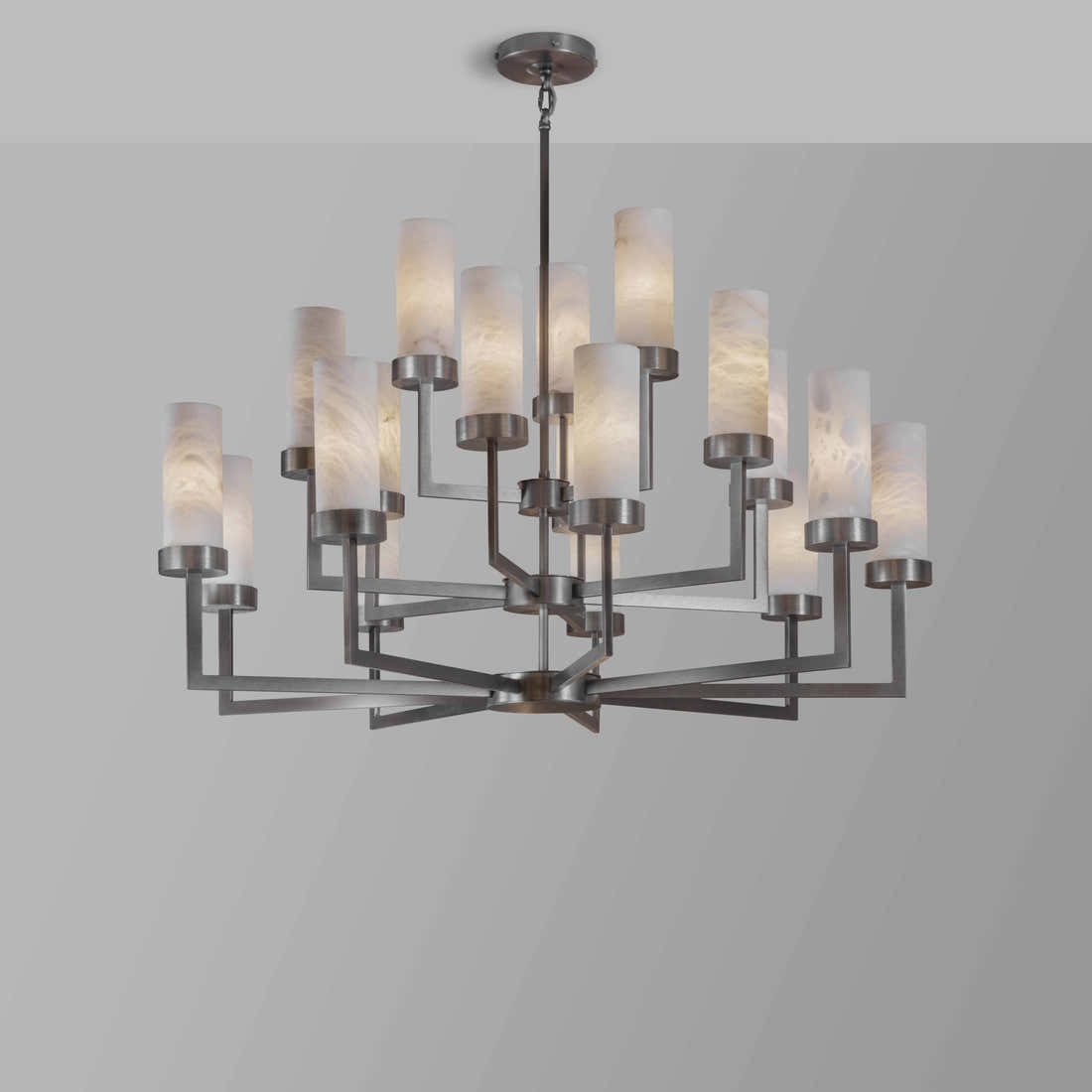 Three Tier Compass Alabaster Chandelier
