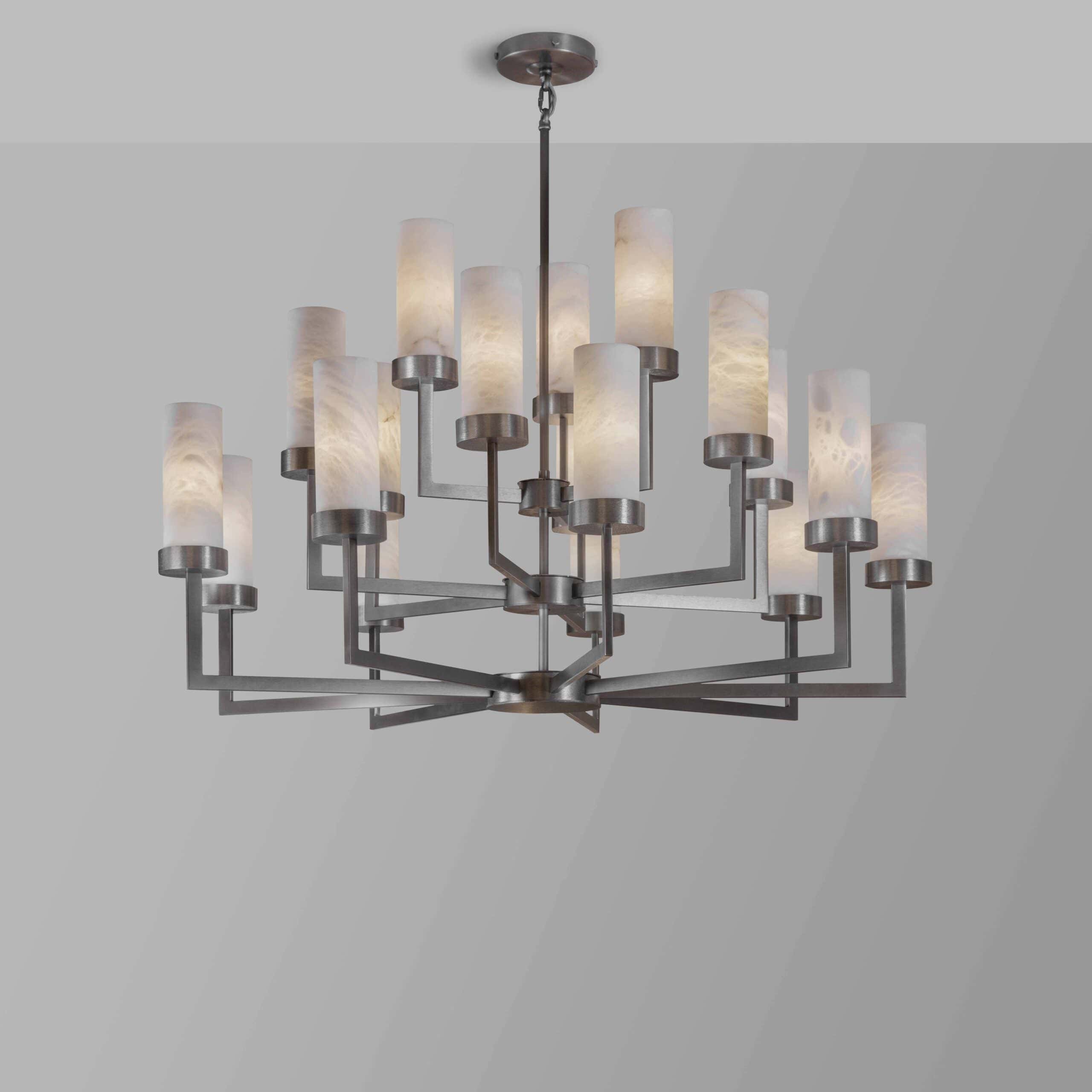 Three Tier Compass Alabaster Chandelier