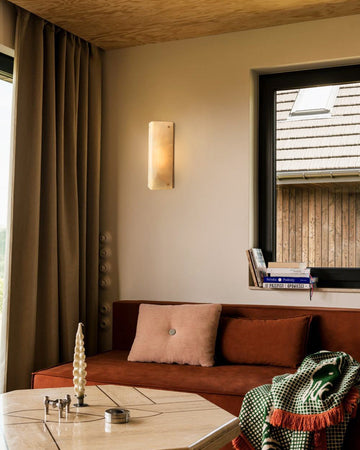 Reynard Alabaster Grand Wall Sconce Light Fixture 13"H 25"H