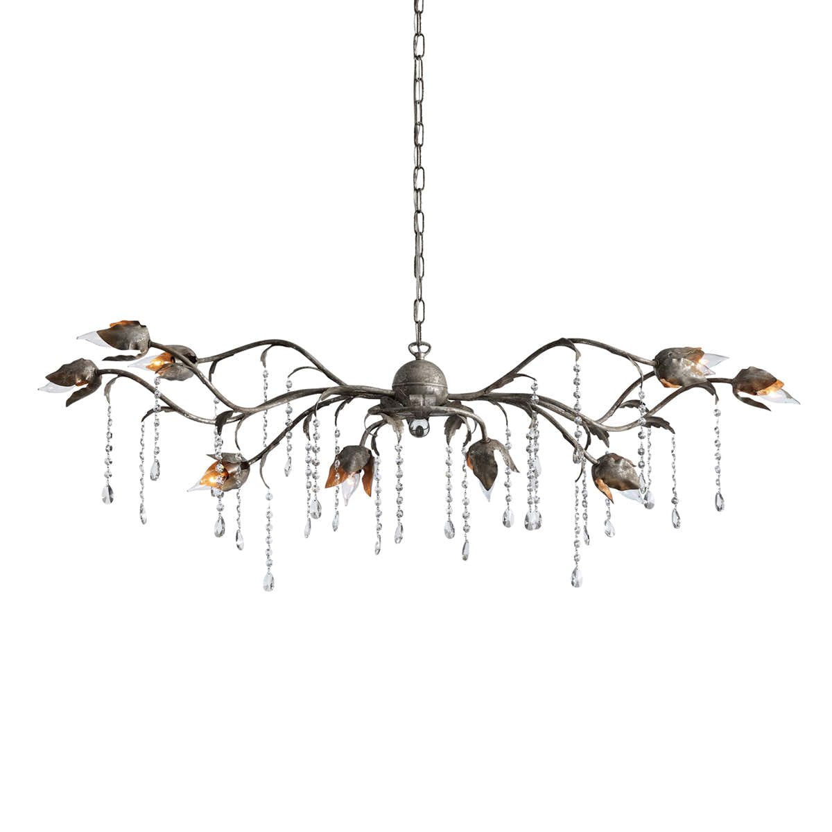 Gothic Viticci Rectangular Chandelier 52 " 61" 71"- Silver