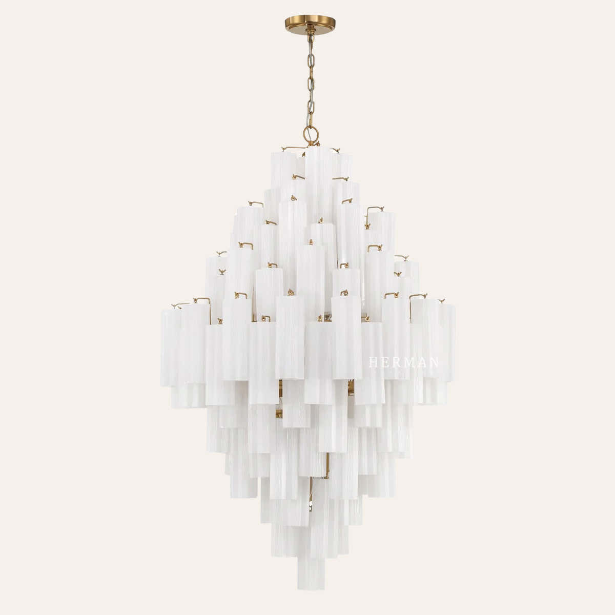 Addis Murano Glass Diamond Chandelier 50"H
