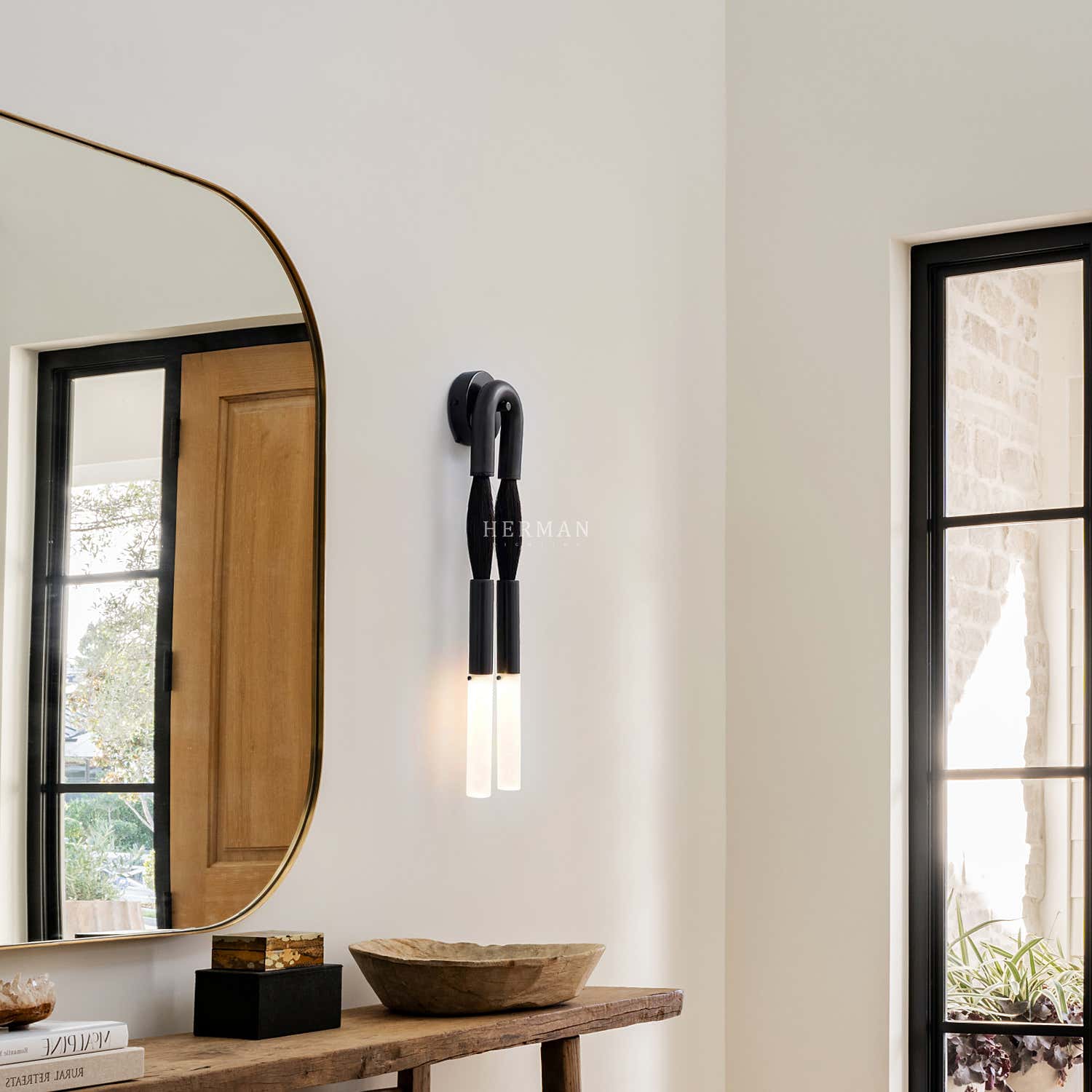 Double Head Antonia Horsehair Sconce