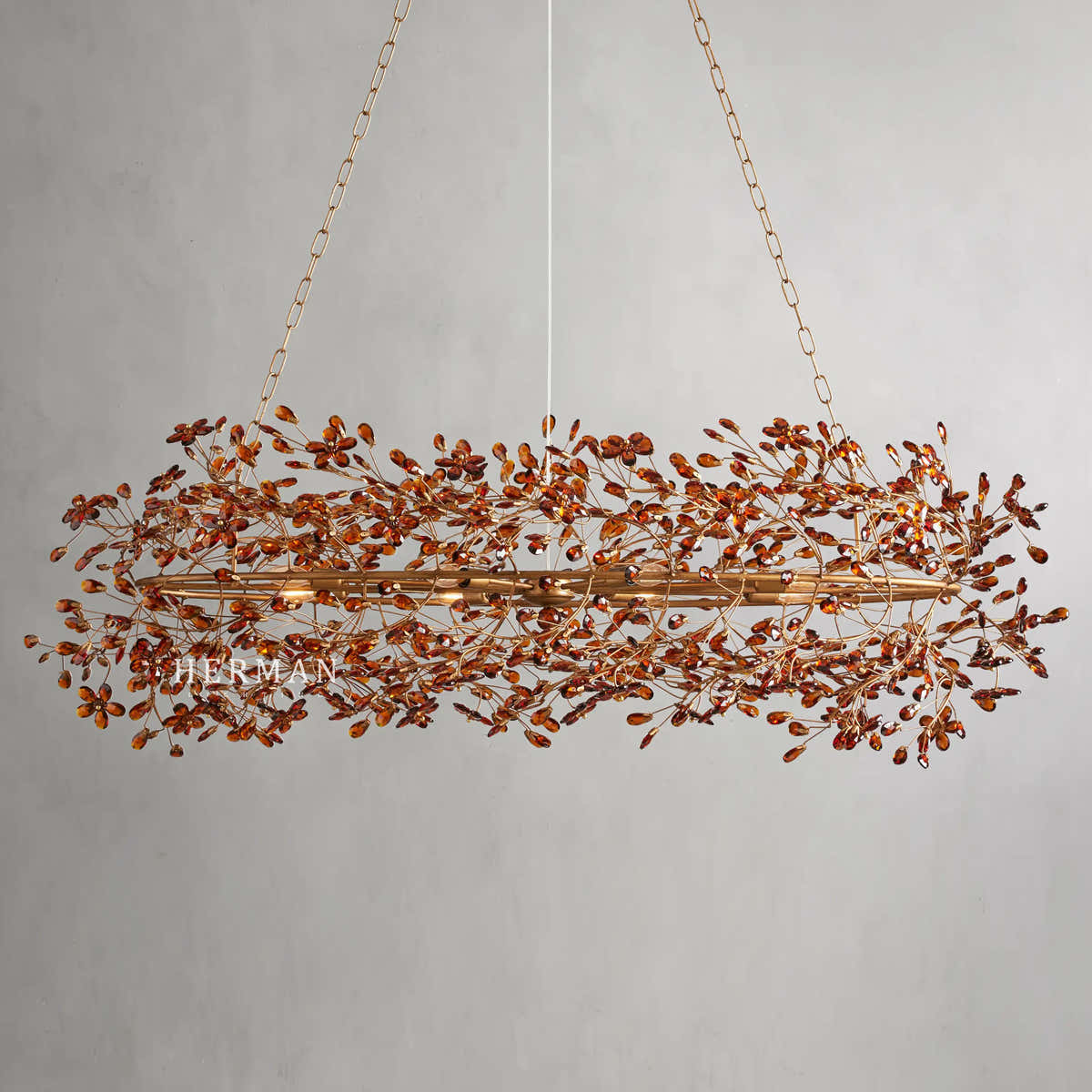 Fiore Colored Oval Chandelier 62" 74"