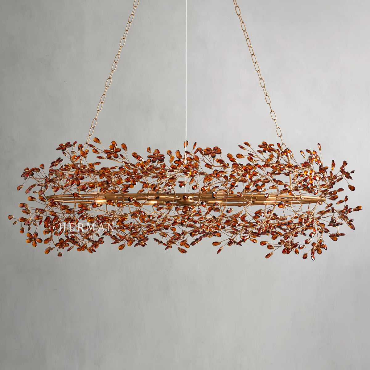 Fiore Colored Oval Chandelier 62" 74"