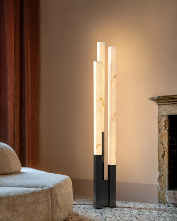 Modern Soft Glow LED Alabaster High Standing Floor Lamp