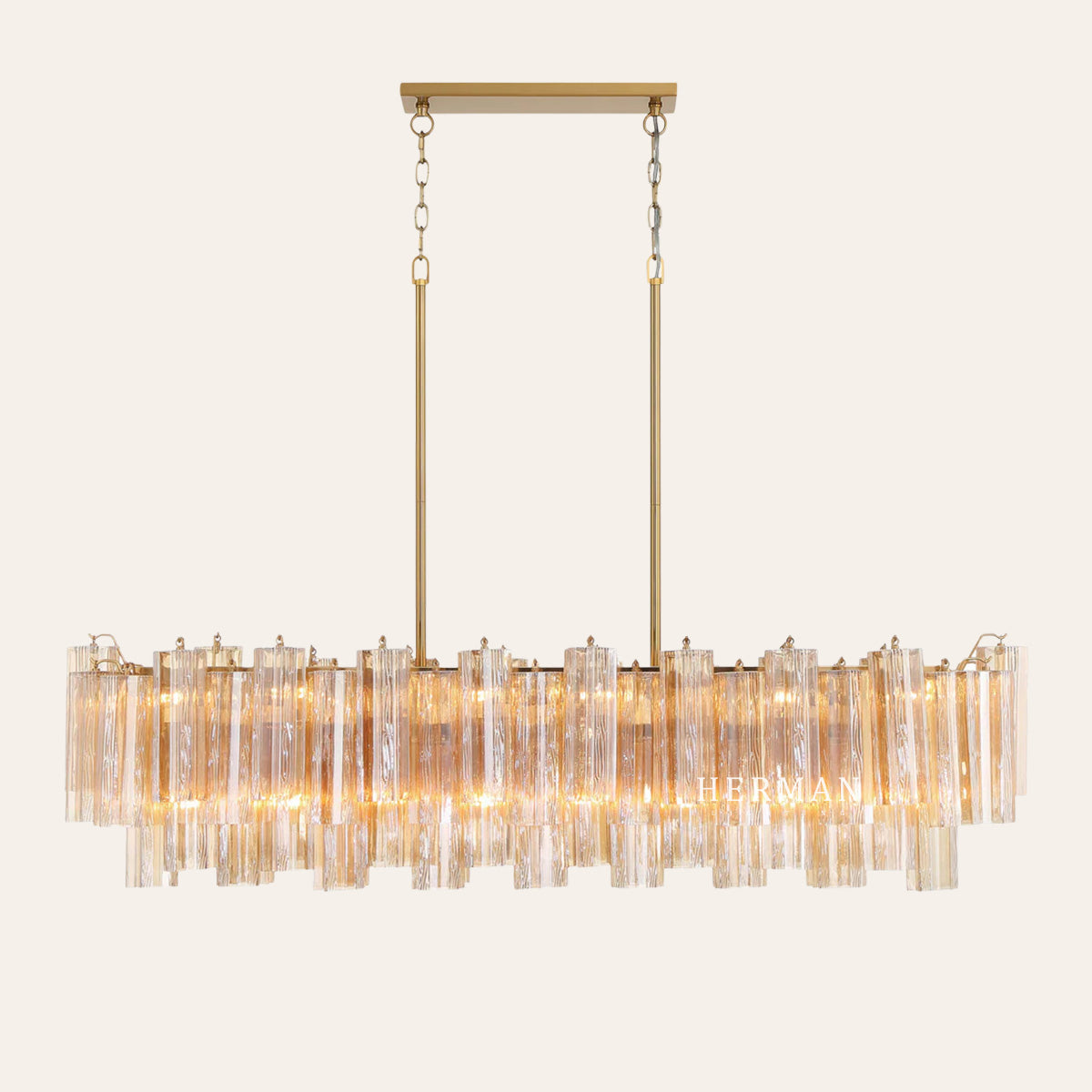 Addis Murano Glass Linear Chandelier 51"