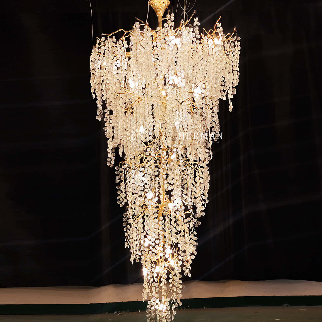Long Vine Staircase Chandelier 78.7" 110"