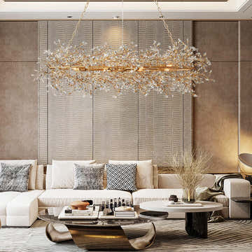 Fiore Oval Crystal Chandelier 52" 66"