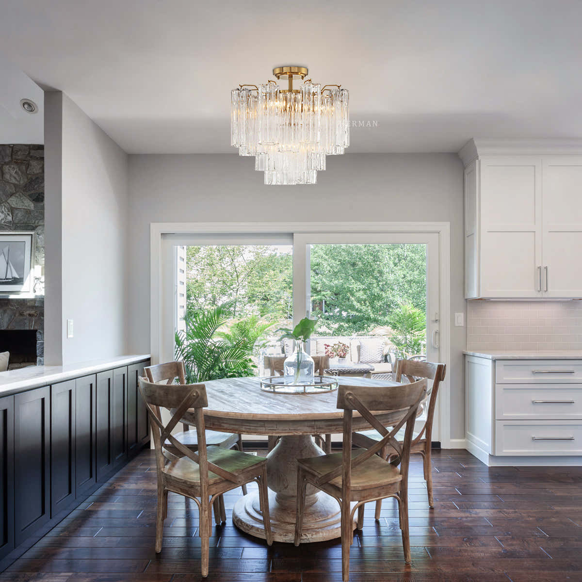 Addis Murano Glass Semi-Flush Ceiling Mount 17''W