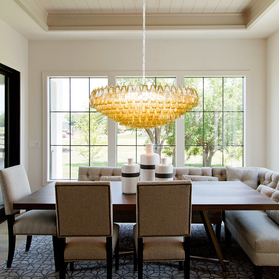 Sorrento Murano Chandelier 35"