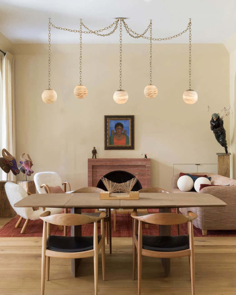 Alabaster Globe Swag Pendants Indoor Lighting with Brass/Black Chain in adjustable