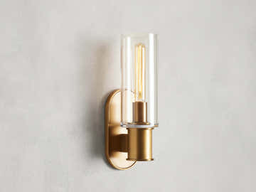 Harrlin Sconce in Clear Brass