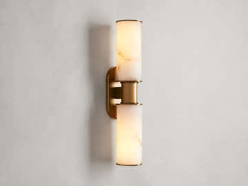 Harrlin Double Sconce in Alabaster
