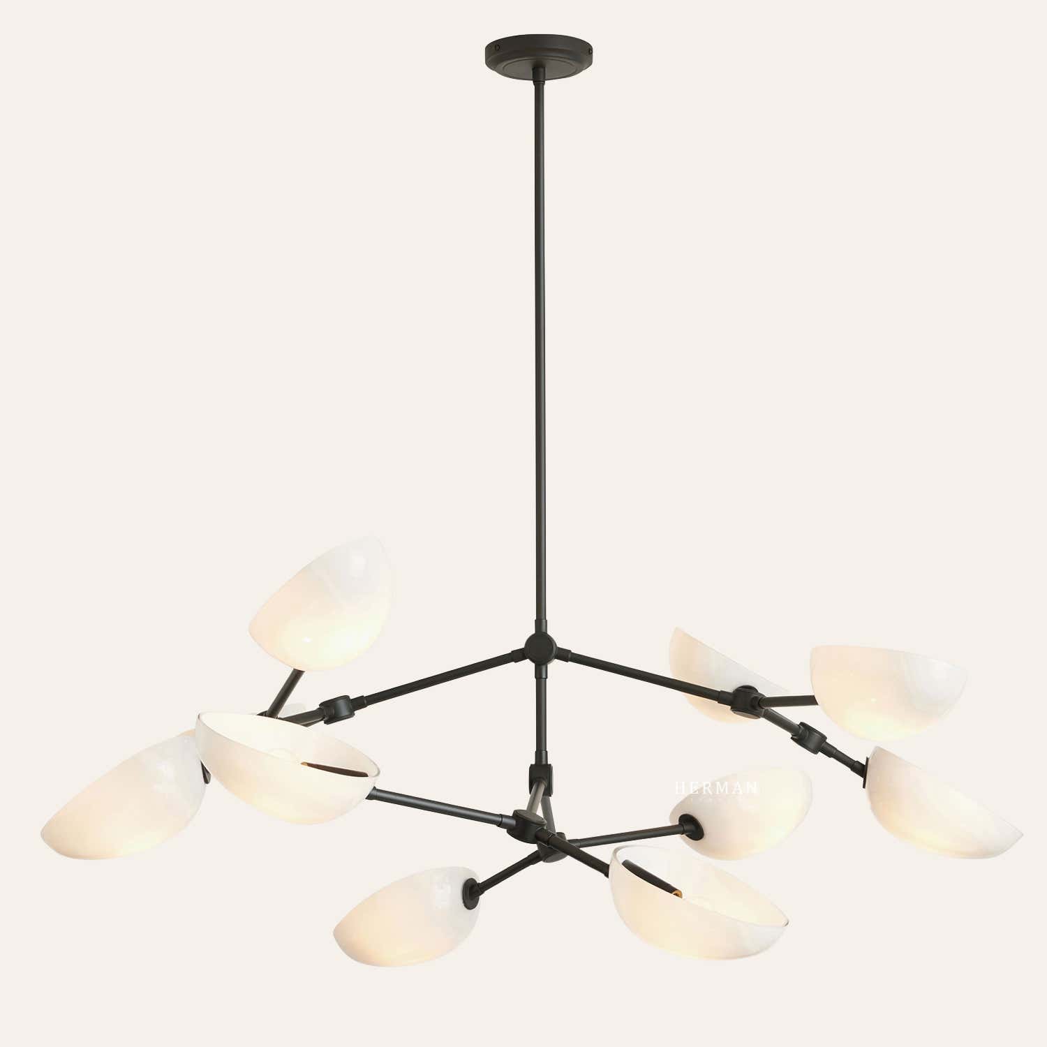 Argus glass Double Tier Chandelier 45" Width
