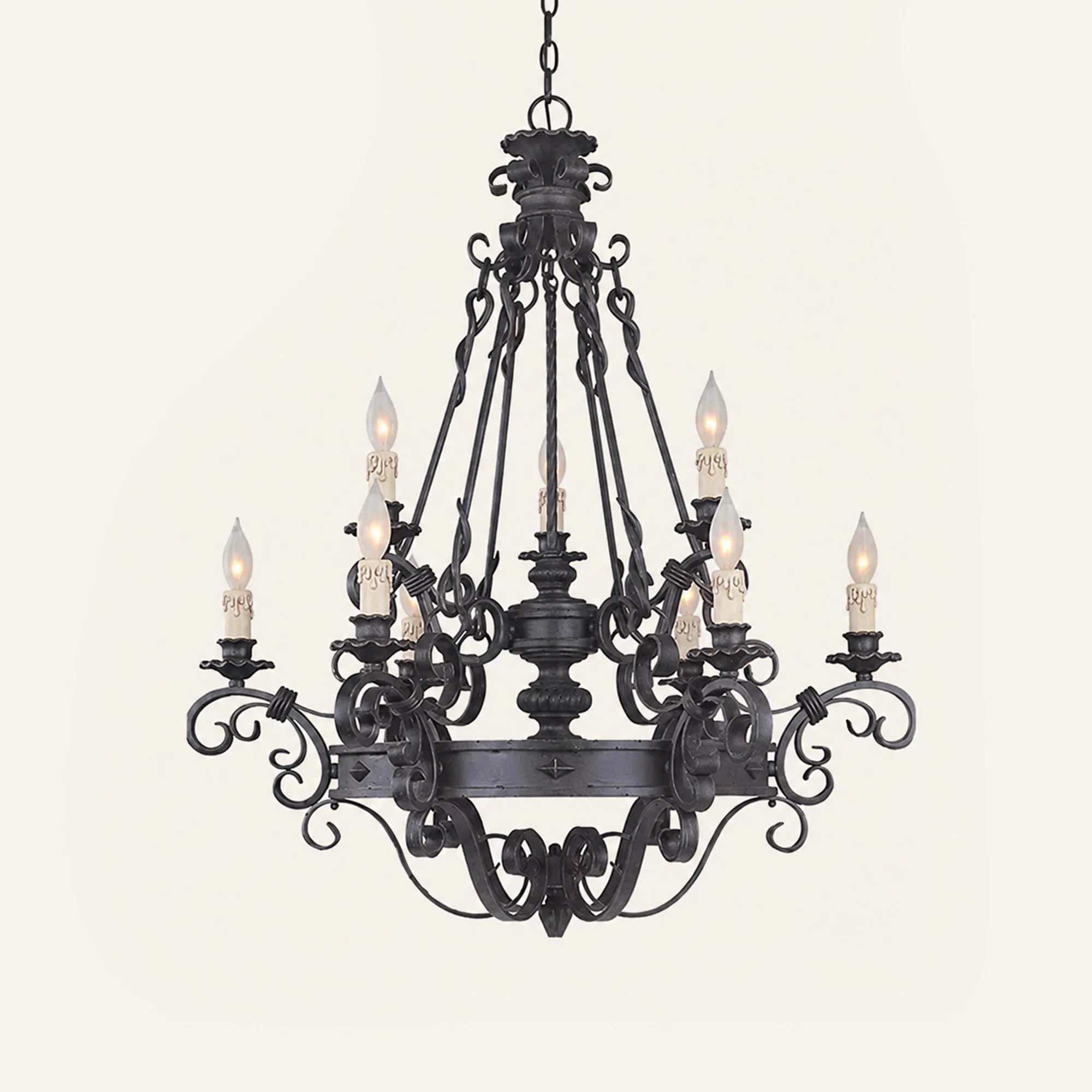 Vintage Iron Simple Candle Art Chandelier
