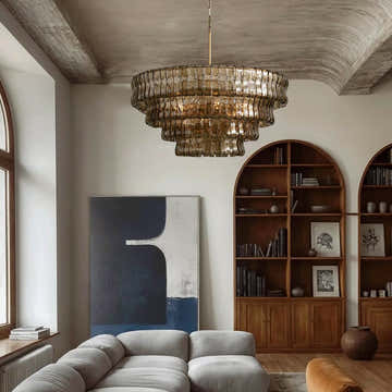 Amor 4-Tier Ghiaccio Glass Round Chandelier 36"