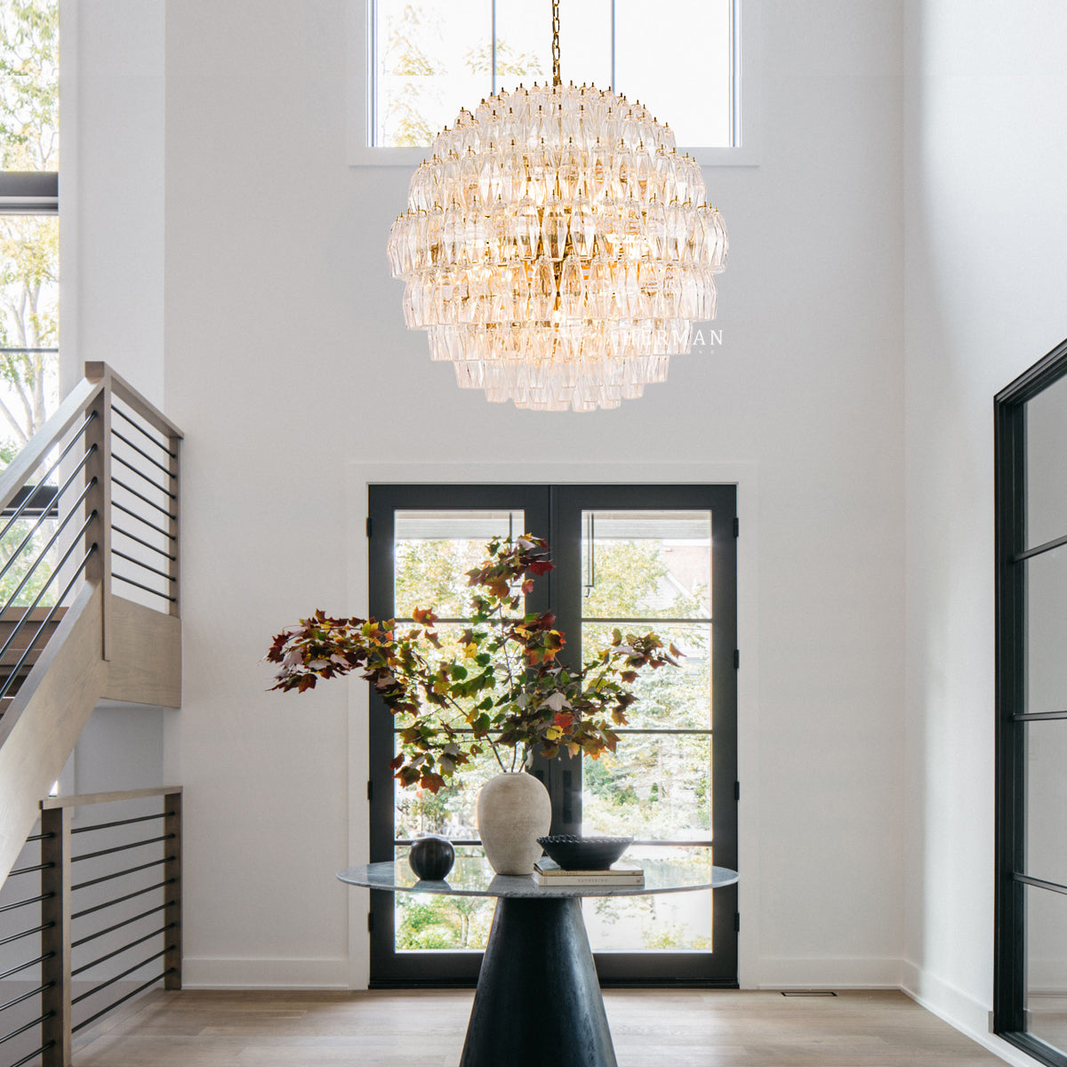 Clear Sorrento Chandelier 28"