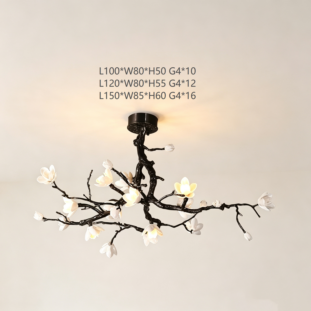 Black Branch Copper Tree Chandelier