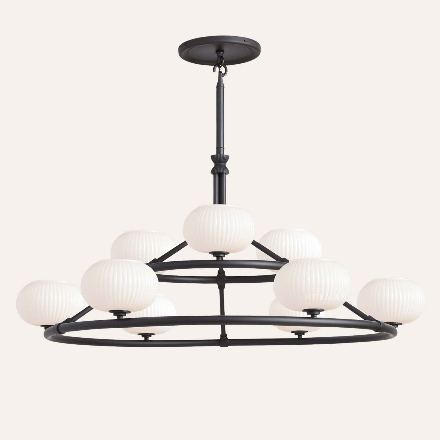 Enzo 48" Glass Double Tier Chandelier