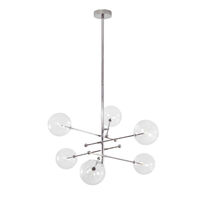 Aero Vertical Glass Globe Chandelier 6 - Light 55.63"